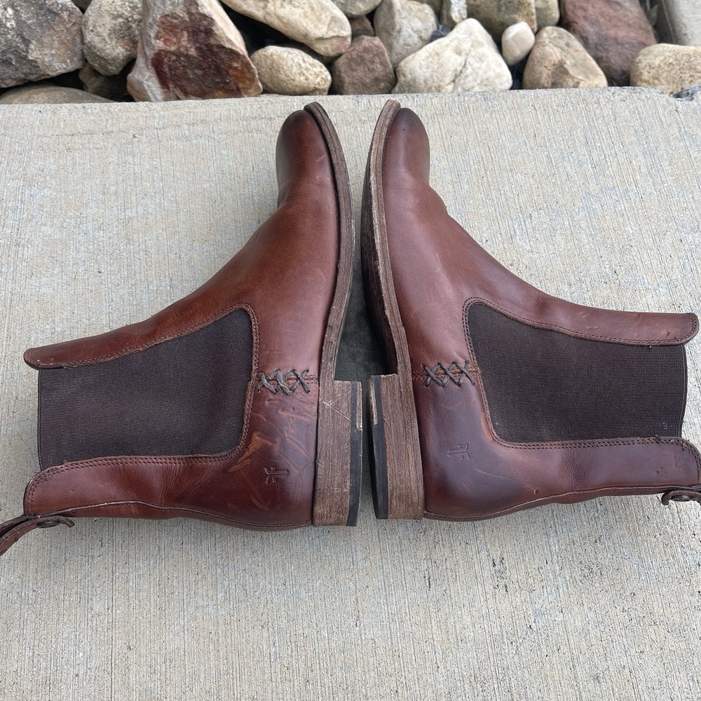 Frye Boots Womens Size 8B Cognac Brown Melissa Chelsea Pull On Leather 3475454 - Picture 10 of 11